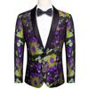 Mens Floral Tuxedo Dinner Jacket Regular Fit Shawl Lapel Paisley Prom Party Suit