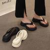 Slippers Women's Summer Wear Fashion 2025 New French Evening Wind Niche High-end Thick-bottomed Muffin Flip-flops Sandals