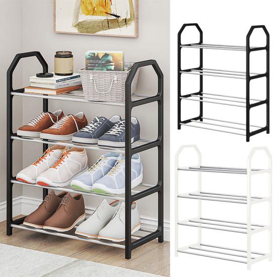 4-Tier Shoe Rack Versatile Storage Organizer Large Capacity Sturdy Construction Simple Installation Entryway Bedroom Shoe