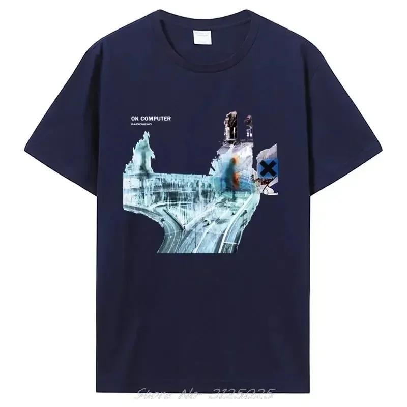 Radiohead Ok Computer T Shirt Cd Lp Vinyl Poster In Rainbows Thom Yorke Kid A Casual Printed Quality New Brand T-shirt