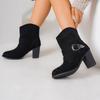 Woman Boots Spring Autumn Round Toe Mid Heel Boots Black Thick Heel Big Size Short Boots Women Fashion Sexy High Heels Shoes
