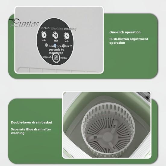 12L Large Capacity Portable Folding Washing Machine Semi-Automatic Timer Function Lightweight Compact Design Underwear Socks Washer