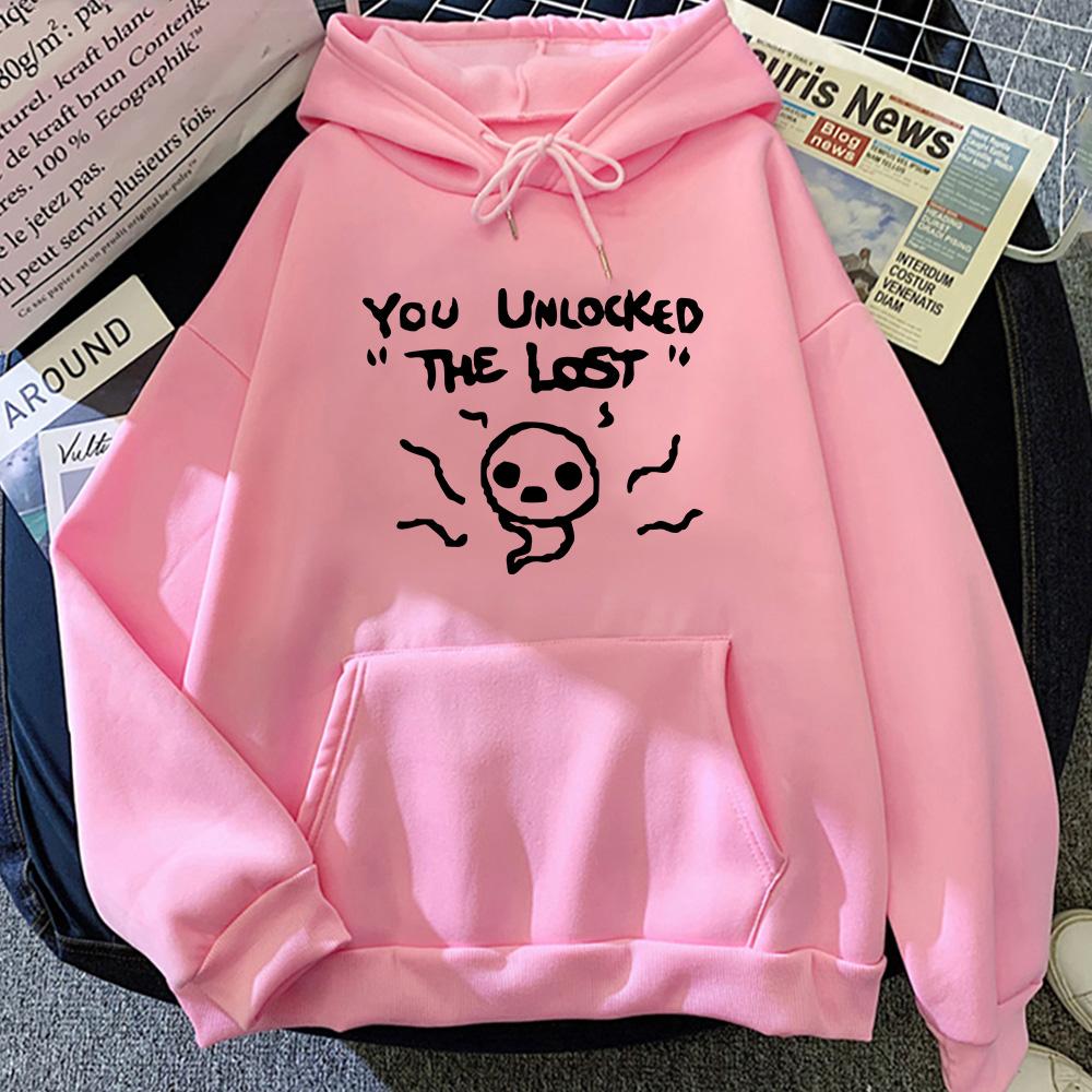 The Binding of Isaac Autumn Winter Hoodies Women Sweatshirt Long Sleeve Letter Print Hooded Casual Cartoon Plus Unisex Sportwear