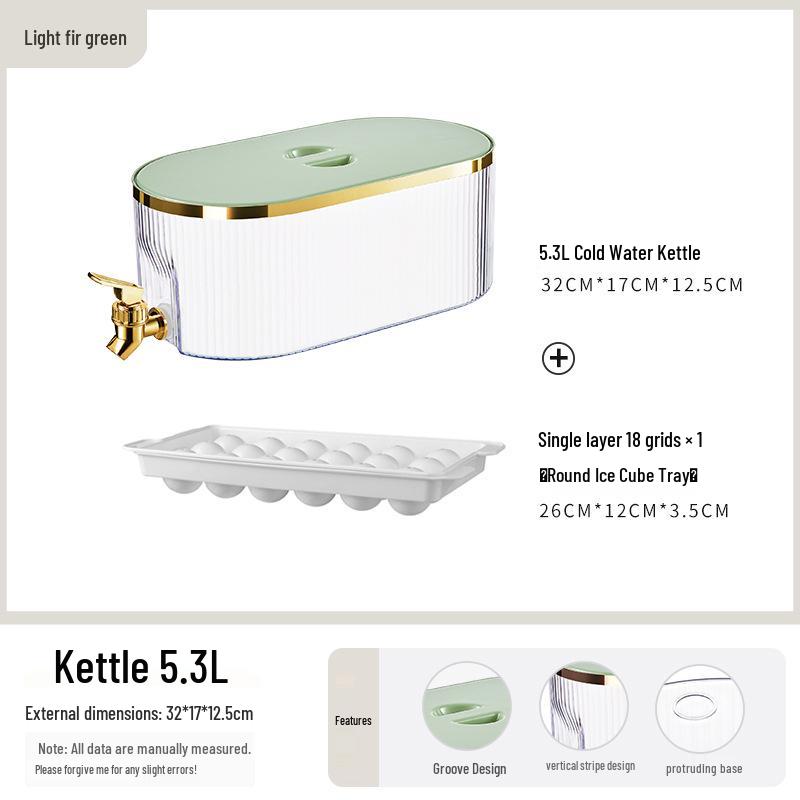 Compact High-Capacity Fridge Kettle with Faucet for Juice, Tea, or Cold Brew