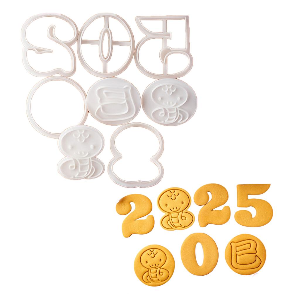 Pressable Biscuits Mold Snake Year Cookie Cutters Biscuits Fondant Cookie Stamps Kitchen Tool Party Supplies