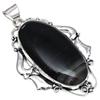 Pendant Grey Botswana Agate Gemstone Mother's Day Gift Silver Jewelry 2.5"
