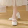 Internet Celebrity Explosion Mary Jane Shoes Children Elegant Thick Heel Buckle Belt Square Head Single Shoes Women 2025 Spring and Summer New