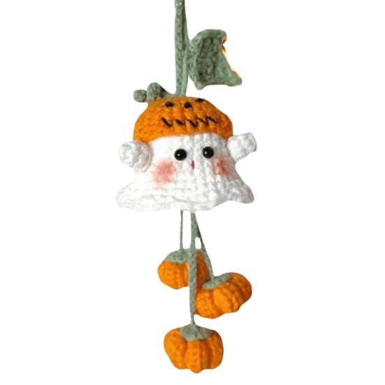 Halloween Crochet Kit Crochet Ghost Bag Charm DIY Kit Crochet Project Ghost Hanging Decoration Craft Set for Crochet Lovers