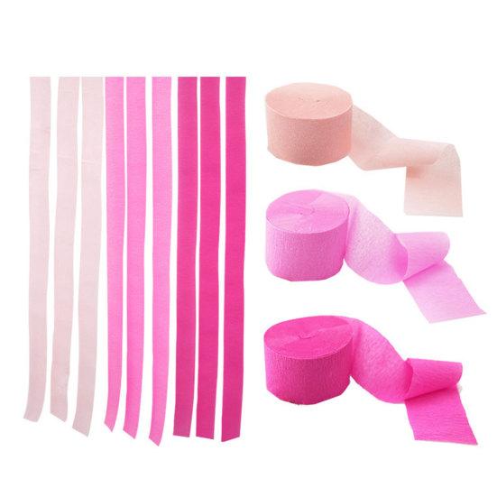 3 Roll Crepe Paper Cuttable Crepe Paper Streamers Backdrop Decor for Wedding