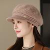 Hat Women's Autumn and Winter Wool Hat Fashion Rabbit Hair Beret Fleece Thickened Knitted Cap
