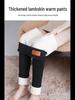 Women's High-Waist Lambskin Leggings - Extra Thick, Plus Size, Velvet Lined, Slim Fit, Warm Winter Pants
