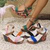 Women Wedges Sandals Print Random Platform Slippers  New Summer Fashion Sandals Women Walking High Heels Shoes for Women