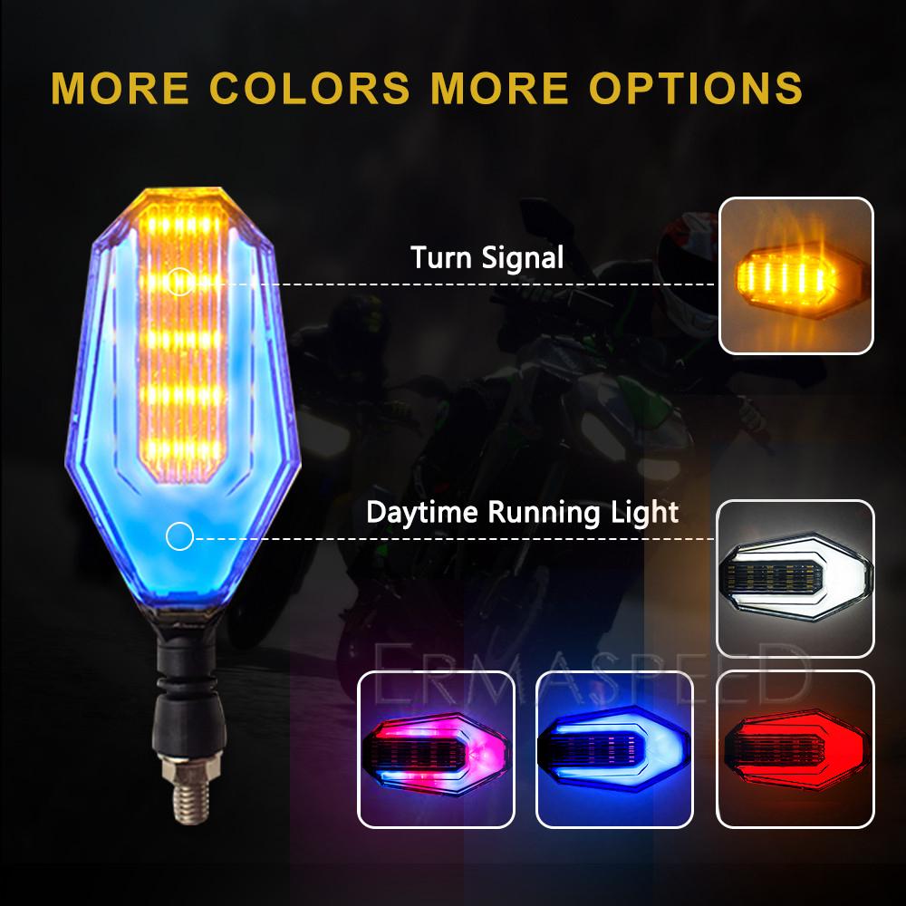 2PCS Motorcycle Turn Signals LED Flashing Lights Universal Waterproof Tail Light Blinkers Brake Stop Signal Lamp for