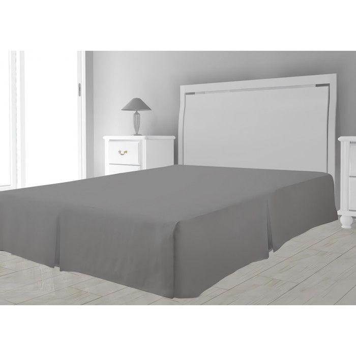 Cache sommier microfibre 160 x 200 cm - Gris
