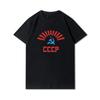 Plus Size Summer Men T Shirts Cccp Printed Casual Oversize Short Sleeves Tops 100% Cotton Outdoor Tees