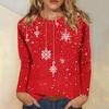 Long Sleeve Shirts For Women Cute Print Graphic Tees Blouses Casual Plus Size Basic Tops Pullover Christmas
