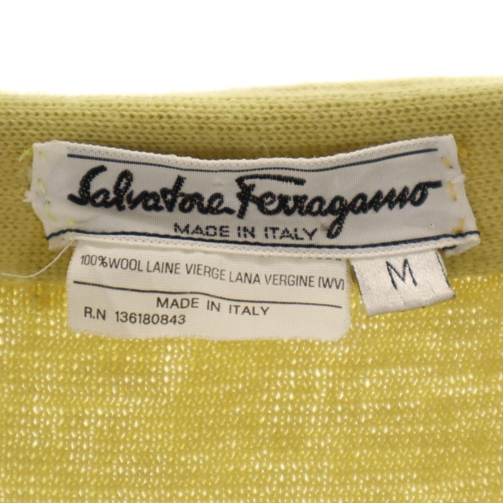 Salvatore Ferragamo 90s Made In Italy Old Border Pattern Long Sleeve Knit Cardigan Women Used