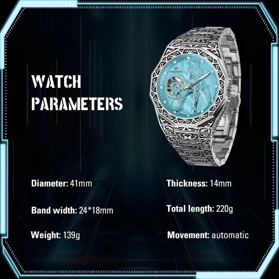 Men's Business Fashion Mechanical Watch Top Brand Automatic Mechanical Stainless Steel Clock Gifts for Men