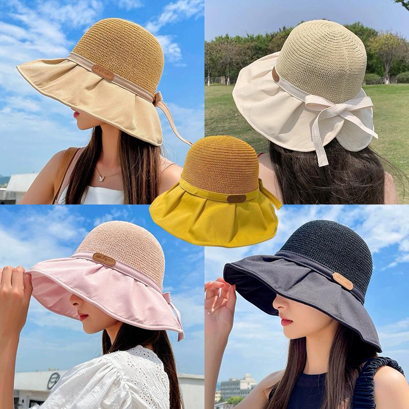 Large Brim Sun Hat, Bucket Hat, Women's Sun Hat, Face-slimming Foldable Sun Hat, Versatile Travel