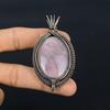Rose Quartz Jewelry, 999 Copper Wire Wrapped Pendant Handmade Gemstone Jewelry, Gifts For Wife Brand New Pendant
