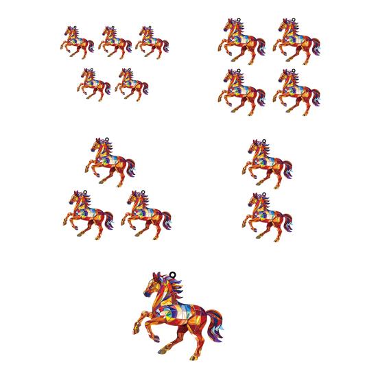 Christmas Horse Ornaments 2D Acrylic Colorful Horse Ornament for Christmas Tree Equestrian Gifts for Women Horse Lovers