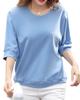 Sleeves That Hide Your Upper Thick Cut and Round Loose Short Long and To the Light M [Fiorior] [5/8 Arms] Women's T-shirt, 5/8 Sleeves, Sewn, Plain,
