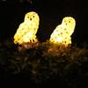 2pcs Solar LED Lights Outdoor Decorative Lawn Stake Owl Shape Lights for Home Garden Courtyard Adornment Decor Warm White Light