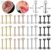 ZS 10 Pcs/lot Gold Color 16/18G Stainless Steel Labret Lip Piercing Men CZ Crystal Ear Cartilage Tragus Helix Piercings 6/8/10MM