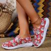 Spring and Autumn New Cartoon Printed Canvas Casual Single Shoes Women's Large Size Flat-soled Single Shoes