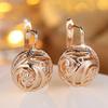 Elegant Boho Style Hollow Ball Dangle Earrings for Women Vintage Gold Color Clip Earrings Geometric Jewelry Fashion Accessories