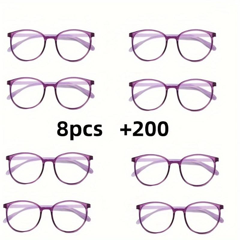 8 Pairs of Blue Light Protective Reading Glasses Male and Female Durable Lenses Suitable for Digital Screens