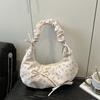 Bow Shoulder Bag Floral Pleated Cloud Bag Women's Small Fresh High Value Underarm Bag Casual Messenger Cloth Bag Bag