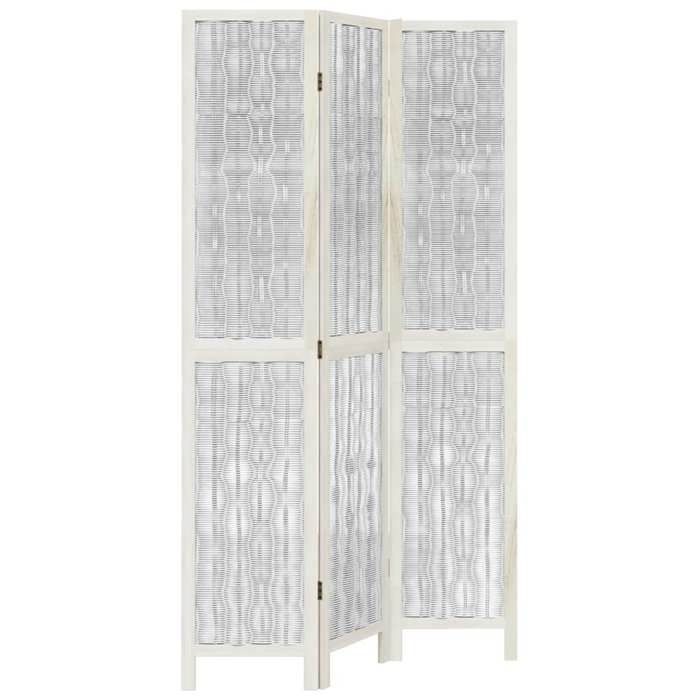 VidaXL Room Divider 3 Panels, Room Separator, Privacy Screen, Bedroom Living Room Screen, White Wood 358671