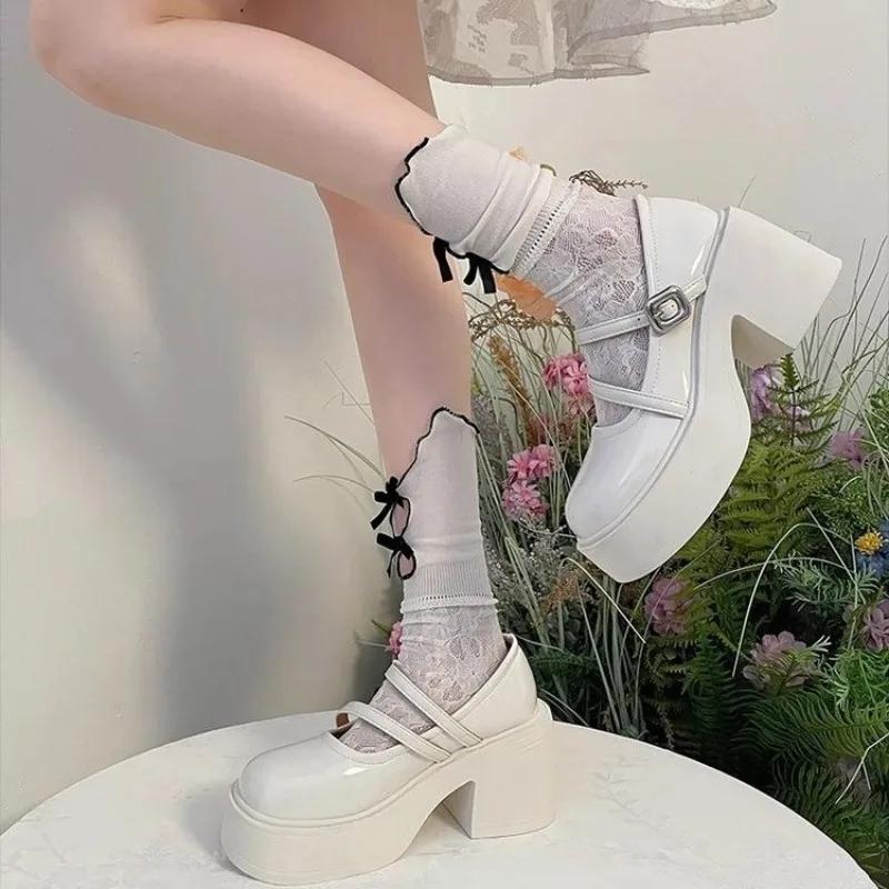 2024 Brand Shoes for Women Mary Janes Women's High Heels Fashion Buckle Strap Dress Pumps Women New Round Toe Solid Heels Women