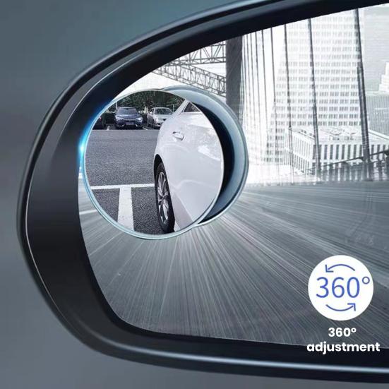 HD-compatible Rear View Mirror Auxiliary Lens 360 Degree Rotation Degree Adjustabe No Rim Waterproof Convex Blind Spot Mirror for Car Van Trucks