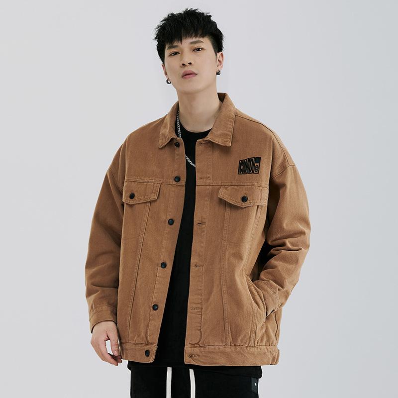 Retro Tooling Long Sleeve Jacket Trendy Brand American Retro Printed Jacket Top Versatile Loose Casual Shirt Men'S