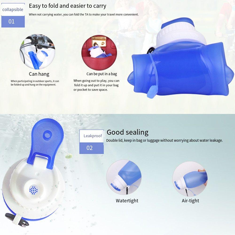 Silicone Collapsible Water Bottles 320/500ML Portable Sports Kettle Outdoor Foldable Cups Running