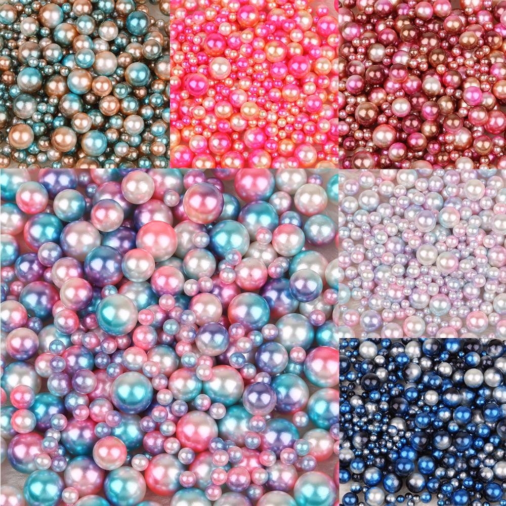 250Pcs/lot Random Mix No Hole ABS Pearl Loose Round Beads for DIY Craft Scrapbook Decoration