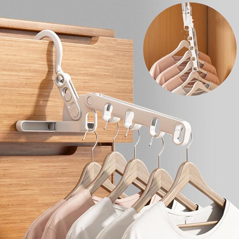 Portable Foldable Travel Hanger Folding Clothes Drying Rack Travel Hangers Hanging Rack with 5 Holes for Hotel Camping Travel