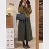 Women's High Waist Corduroy A-Line Skirt - Autumn/Winter Hip-Covering Long Skirt