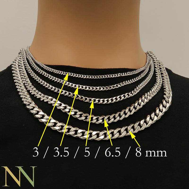 10 Pieces Stainless Steel Cuban Link Necklace For Men Women Tarnish Free Heavy Curb Chain Necklace Choker 16 18 20 22 24 Inches