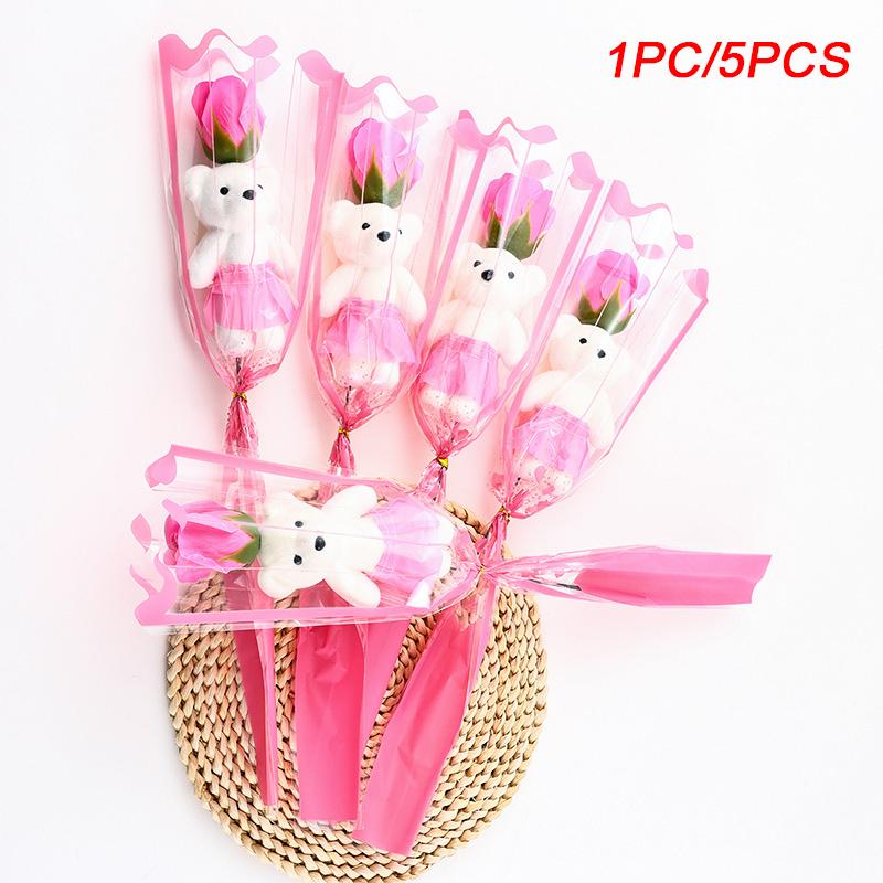 1/5/8pcs Scented Flower Soap Roses Wedding Favors Simulated Flower Mother's Day Single Stem Artificial Rose Valentine's Day