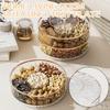 Household Tea Table Fruit Tray Rotatable Stackable Dispensing Box Dry Tray Dish Candys Container Storage