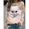 Kawaii  3D Cute Animal Cats Print Sweatshirts Women Funny Streetwear Pullovers Fashion Harajuku Clothing Winter Pullover Tops