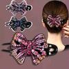 1PC Duckbill Clip Shiny Butterfly Crystal Hair Accessory Hairpin Ponytail Headwear Barrette Large Rhinestone for Women