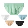 Men Seamless Ice Silk Briefs Low-rise 3D U-convex Ultra-Thin Panties Solid Color Quick Drying Underwear