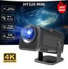 2024 New HY320 Mini Projector  4K Ultra HD  Android 11.0 Lightweight and Portable 1280P 320ANSI 180° Projection