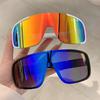 Oversize Monoblock Sunglasses Men Fashion Mirror Sports Goggle for Skiing Trendy Women Anti-UV Outdoor Hiking Sun Glasses