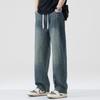 American Jeans Men's Loose Straight Spring High Street Elastic Waist Wide-leg Work Casual Pants