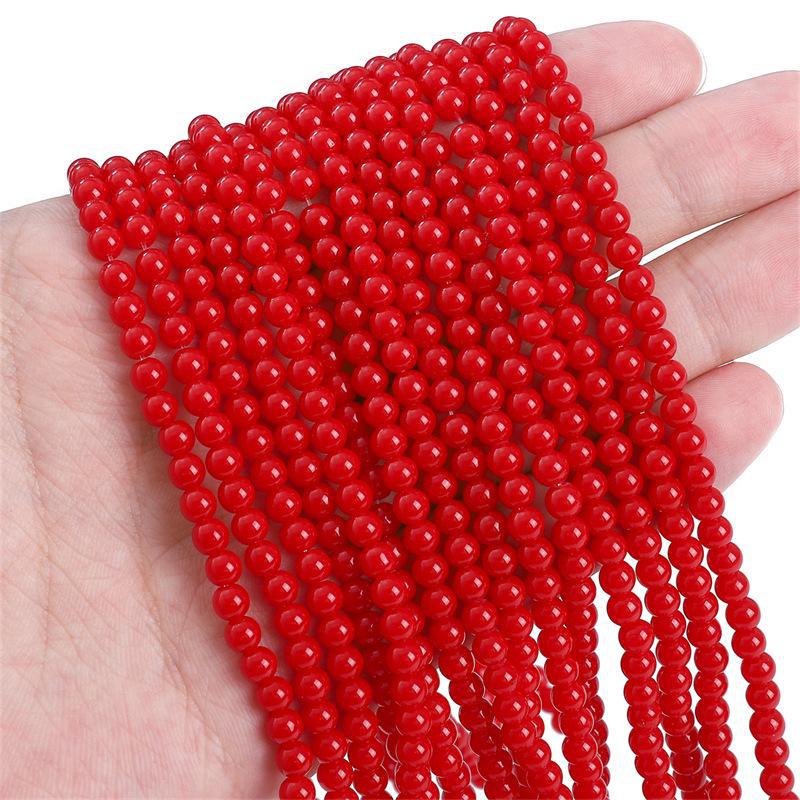 8mm Solid Color Glass Round Beads for DIY Necklace and Bracelet Jewelry Making